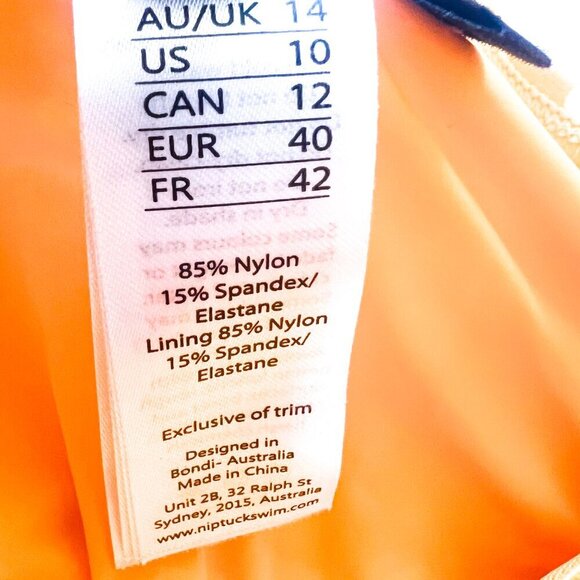 Nip Tuck Womens Yellow Nylon Blend Polka Dot Slimming One Piece Swimsuit Size 10 - Picture 11 of 11